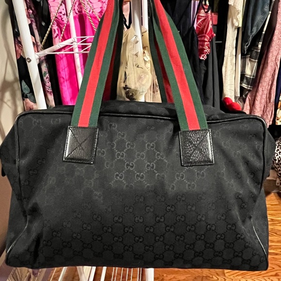 Gucci Black Monogram Weekender Bag - Picture 3 of 10